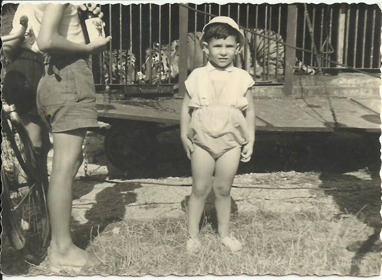 Io davanti alla gabbia delle tigri 1955