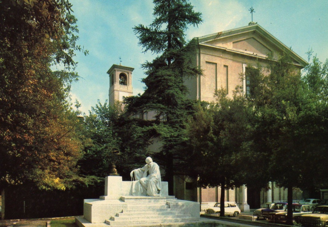 Chiesa di S. Maria Calchera e Monumento a Nicolò Tartaglia - Cartolina anni 60